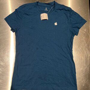 Apple Retail Employee Navy Blue Short Sleeve T Shirt Womens Slim Fit Small